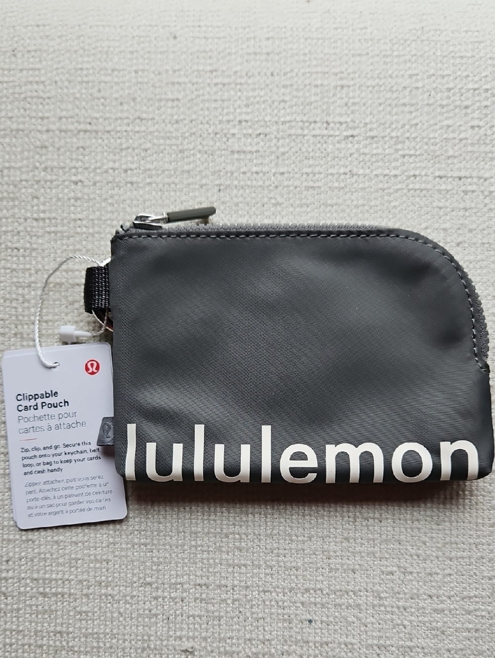 lululemon athletica Gray Clippable Card Pouch